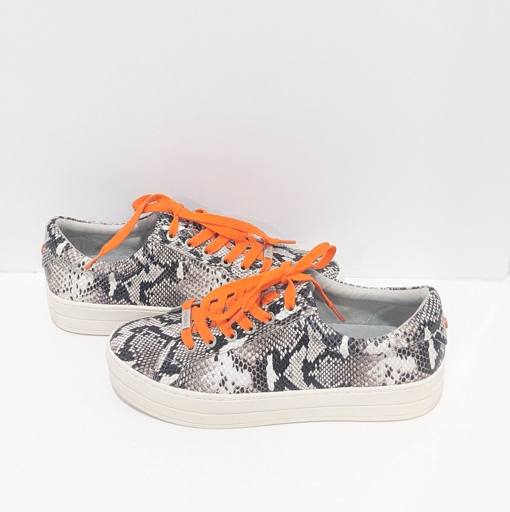 NWOT J/S slides Leather Snake Print
